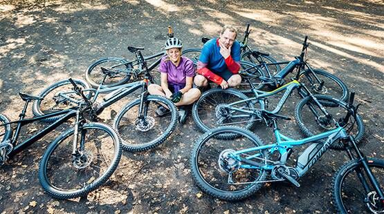Verschiedene-Mountainbikes